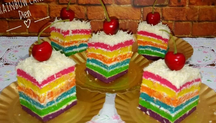 Resep Rainbow Cake Kukus 4 Telur, Lembut dan Warna-Warni untuk Rayakan Momen Spesial dengan Mudah di Rumah