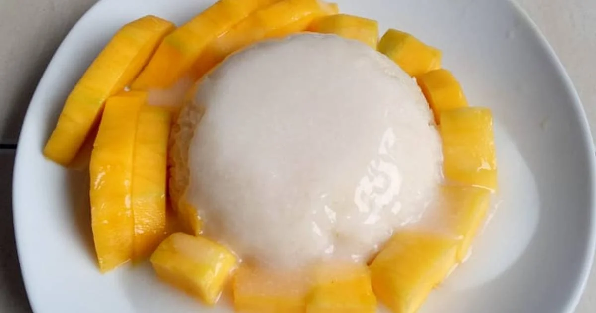 resep fla mango sticky rice