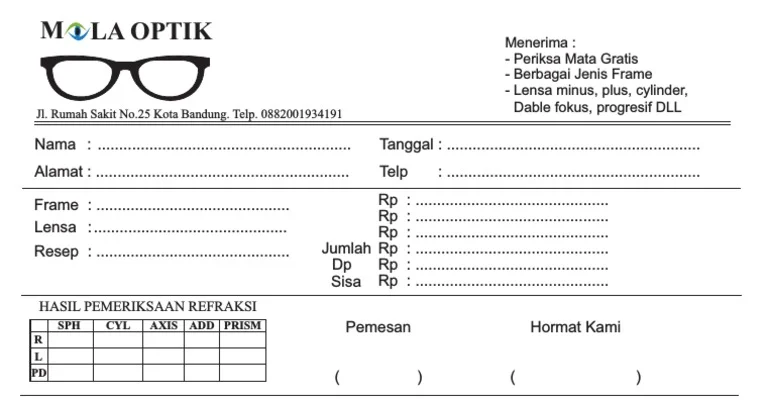 resep kacamata cyl