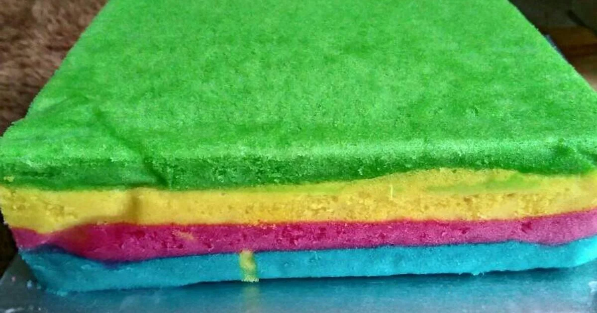 resep rainbow cake kukus 4 telur ny. liem